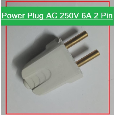 Picture of 2PIN PLUG Electrical Power Plug AC 250V 6A 2 Pin European Standard EU Male Plug Power Adapter AC Power Connector Cable Cord Male Plug Adapters