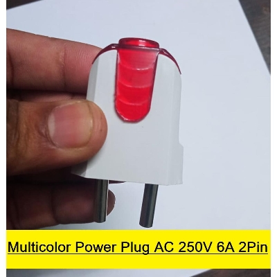Picture of 2Pin PLUG Multicolor Electrical Power Plug AC 250V 6A 2 Pin European Standard EU Male Plug Power Adapters AC Power Connector Cable Cord Male Plug Adaptor