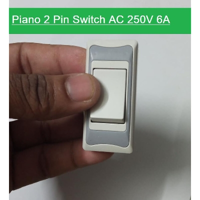Picture of Piano 2 Pin SWITCH AC 250V 6A 2-Pin Heavy Duty Brass Contact Switch For Electrical Devices AC Line LED Light Fan Made In Bangladesh