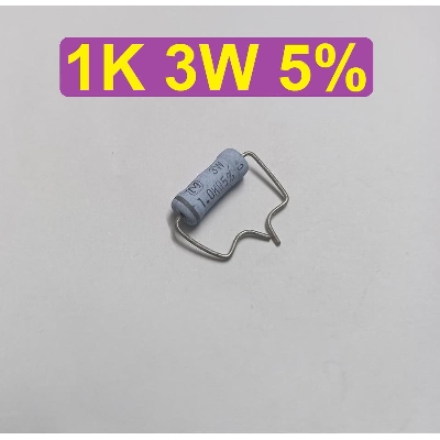 Picture of 5Pcs- 1W 1K Ohm Resistor Metal Oxide Film Resistor 1K Ohm Flameproof Power Resistor 1W 1K Resistor Metal Oxide Resistors 5% Tolerance 2Pin Leads