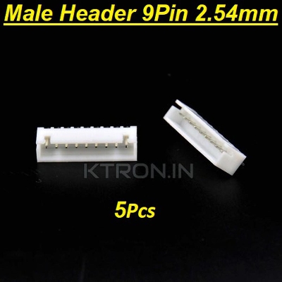 Picture of 5Pcs- 9Pin Female BASE Socket 9 Pin WHITE MALE Header Socket Female Housing JST XH Male Header 9 Pin 2.54mm Pitch For Female JST Cables Connectors
