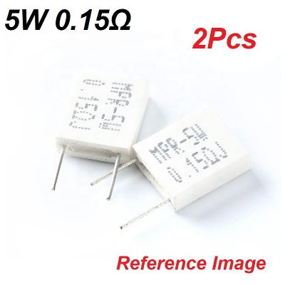 Picture of 2Pcs- Wirewound 5W 0.15 Ohm Non-Inductive Ceramic Cement Resistor 0.15 Ohm Resistor 5W Resistor Axial 2Pin Leads 5W 0.15 Ohm Resistor 5% Tolerance Wirewound Resistor