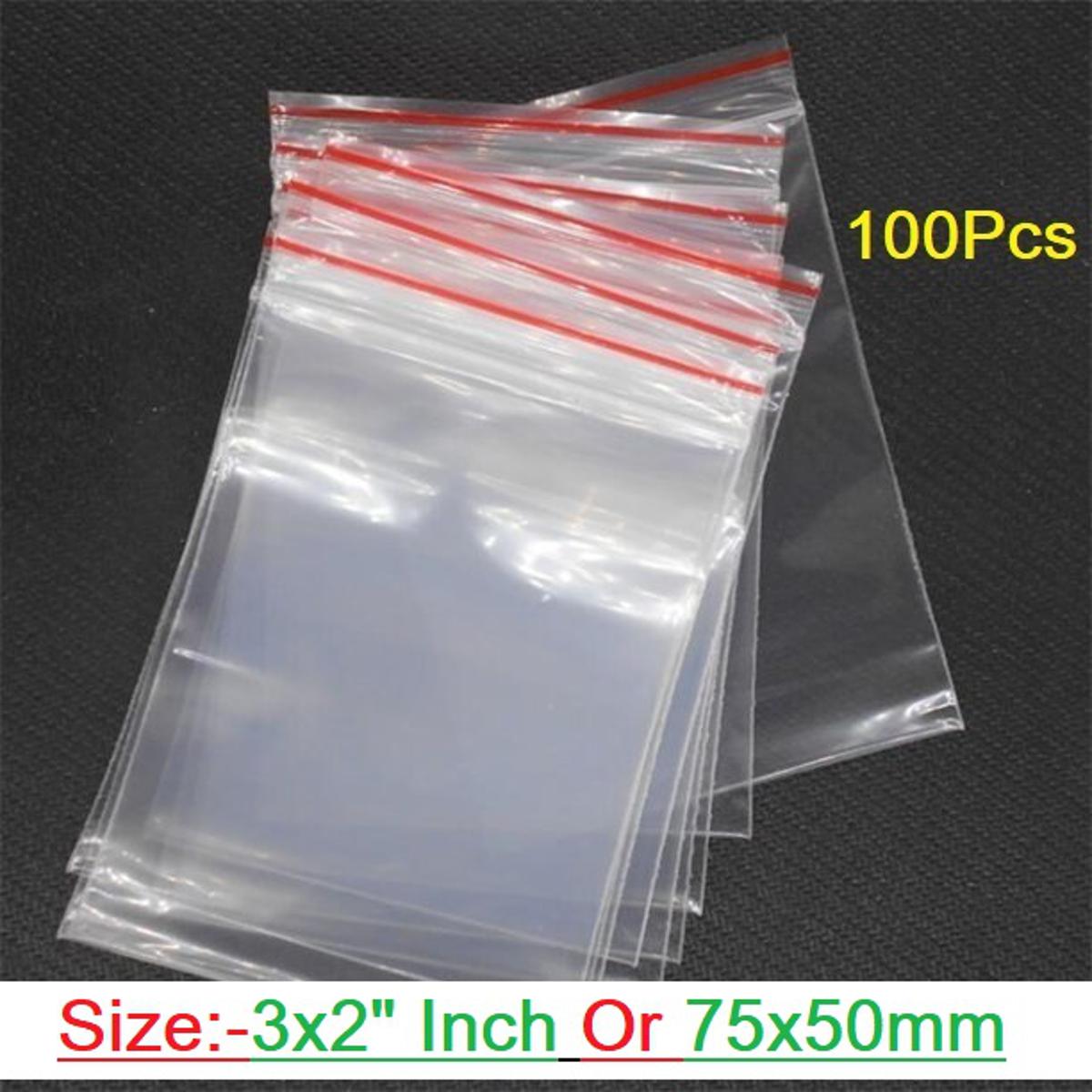 Picture of 100Pcs- 1.5x2.5 Inch Zipper Lock Bag Zip Lock Plastic Transparent Packet Zipper Poly Clear Plastic Bags Re-Useable Re-Sealable Packaging Bags For Food Storage & Dispensers
