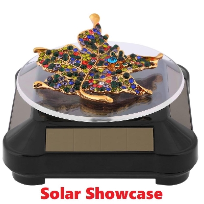 Picture of Solar Showcase-JD Weight Limit Max 500g Solar Display Stand 360° Rotation Stage Classic Solar Showcase 360 Turntable Rotating For Jewelry Mobile Phone Watch Ring Camera Displaying Mount Stand
