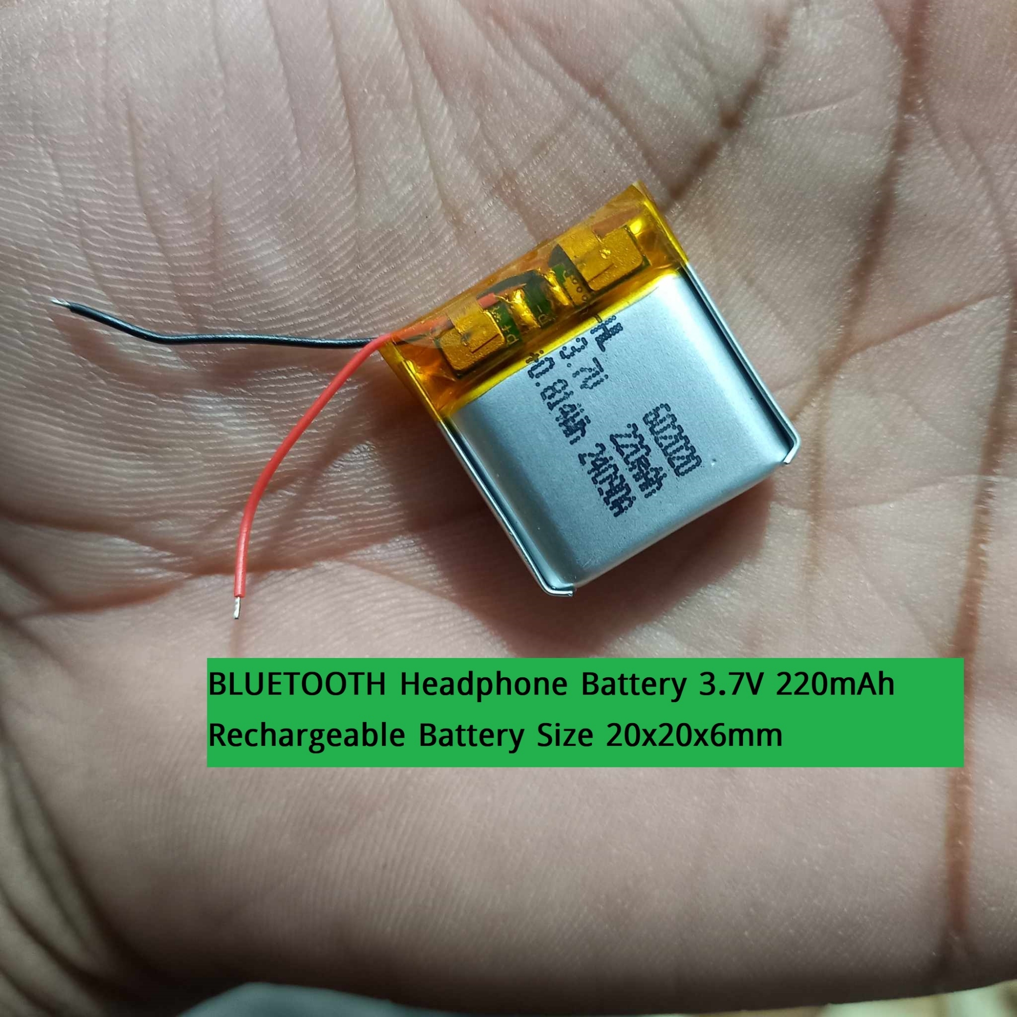 Picture of BLUETOOTH Headphone Battery 3.7V 220mAh Rechargeable Battery 3.7V Battery Size 20x20x6mmLithium Polymer Rechargeable Battery 3.7V Battery For Bluetooth Earphone Lipo Battery
