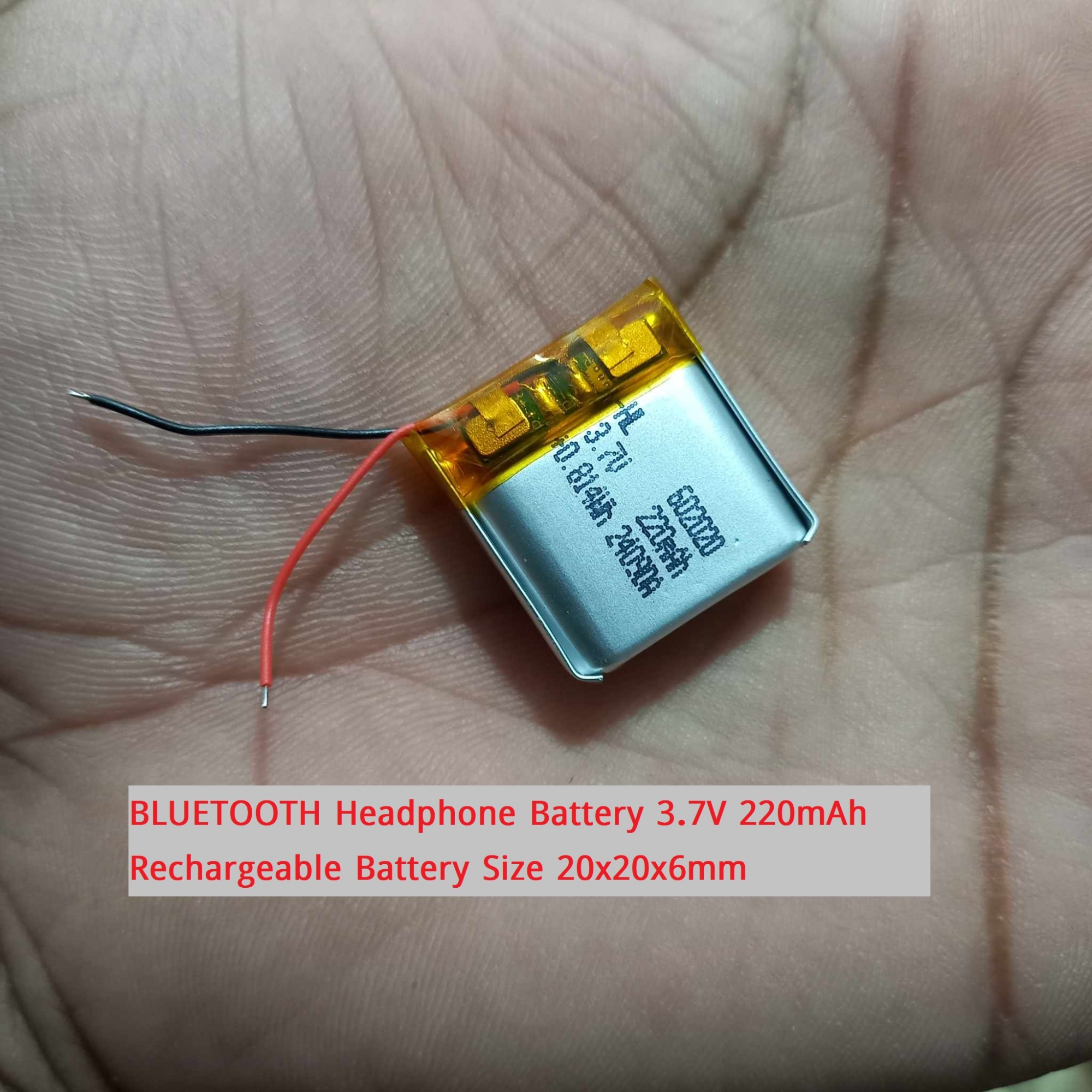 Picture of BLUETOOTH Headphone Battery 3.7V 220mAh Rechargeable Battery 3.7V Battery Size 20x20x6mmLithium Polymer Rechargeable Battery 3.7V Battery For Bluetooth Earphone Lipo Battery