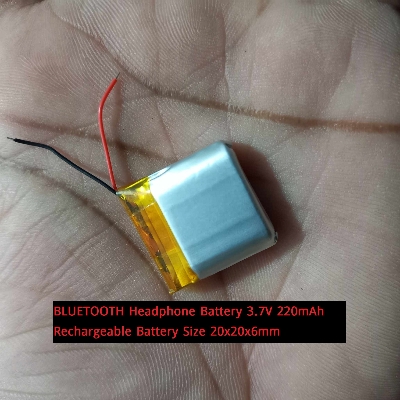 Picture of BLUETOOTH Headphone Battery 3.7V 220mAh Rechargeable Battery 3.7V Battery Size 20x20x6mmLithium Polymer Rechargeable Battery 3.7V Battery For Bluetooth Earphone Lipo Battery