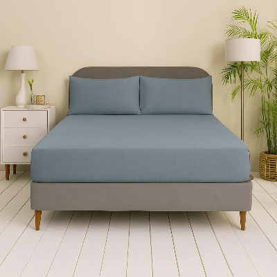 Allora Cotton Fitted Bed Sheet – Gray ALLORA BDonline shop bangladeshothoba.com