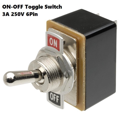 Picture of SELF-LOCK 45mm Metal Toggle Switch 6 Pin AC 250V 3A 2 Positions SPST ON-OFF Miniature Toggle Latching Switch Self Locking Switch With 14mm Handle For Car Bus Truck CNG