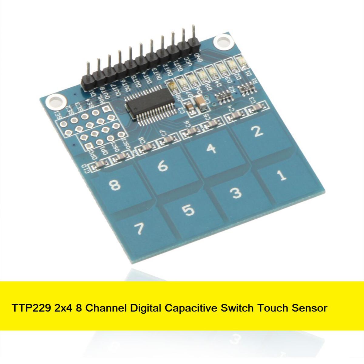 Picture of 8 CHANNEL TTP229 Touch Sensor Module TTP229 Capacity Touch Sensor Module 2×4 8 Channel Digital Capacitive Switches Touch Sensor Module 2×4 Ways For Arduino Home Automation Touch Sensor Project