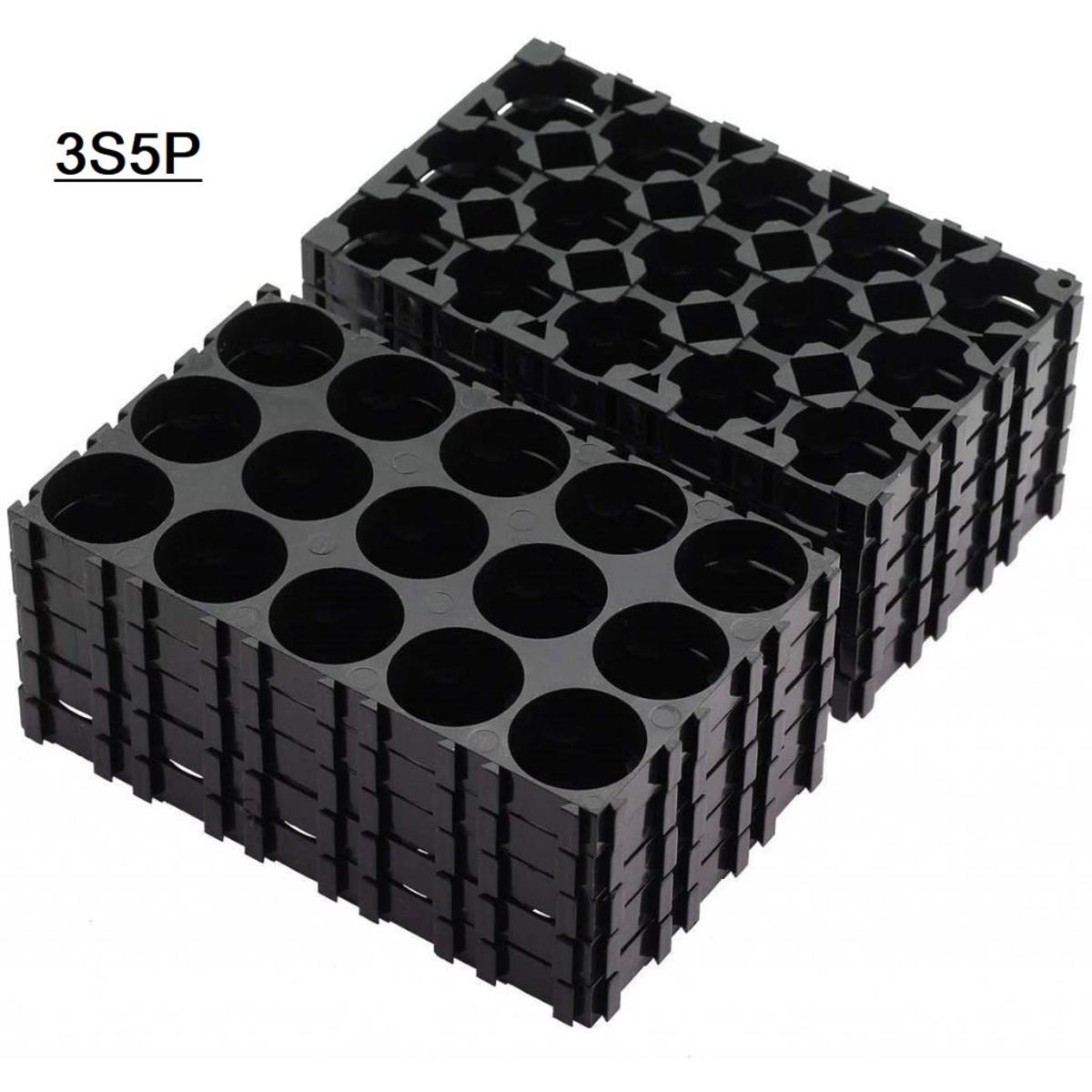 Picture of 2Pcs- 3x5 Battery Holder Case Bracket 3S5P 18650 Rechargeable Battery Case Holder Battery Pack Fixed Combination Bracket 18.4mm Hole Diameter Spot Welding For 3x5 Cell 18650 Battery Holder