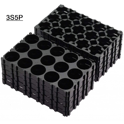 Picture of 2Pcs- 3x5 Battery Holder Case Bracket 3S5P 18650 Rechargeable Battery Case Holder Battery Pack Fixed Combination Bracket 18.4mm Hole Diameter Spot Welding For 3x5 Cell 18650 Battery Holder