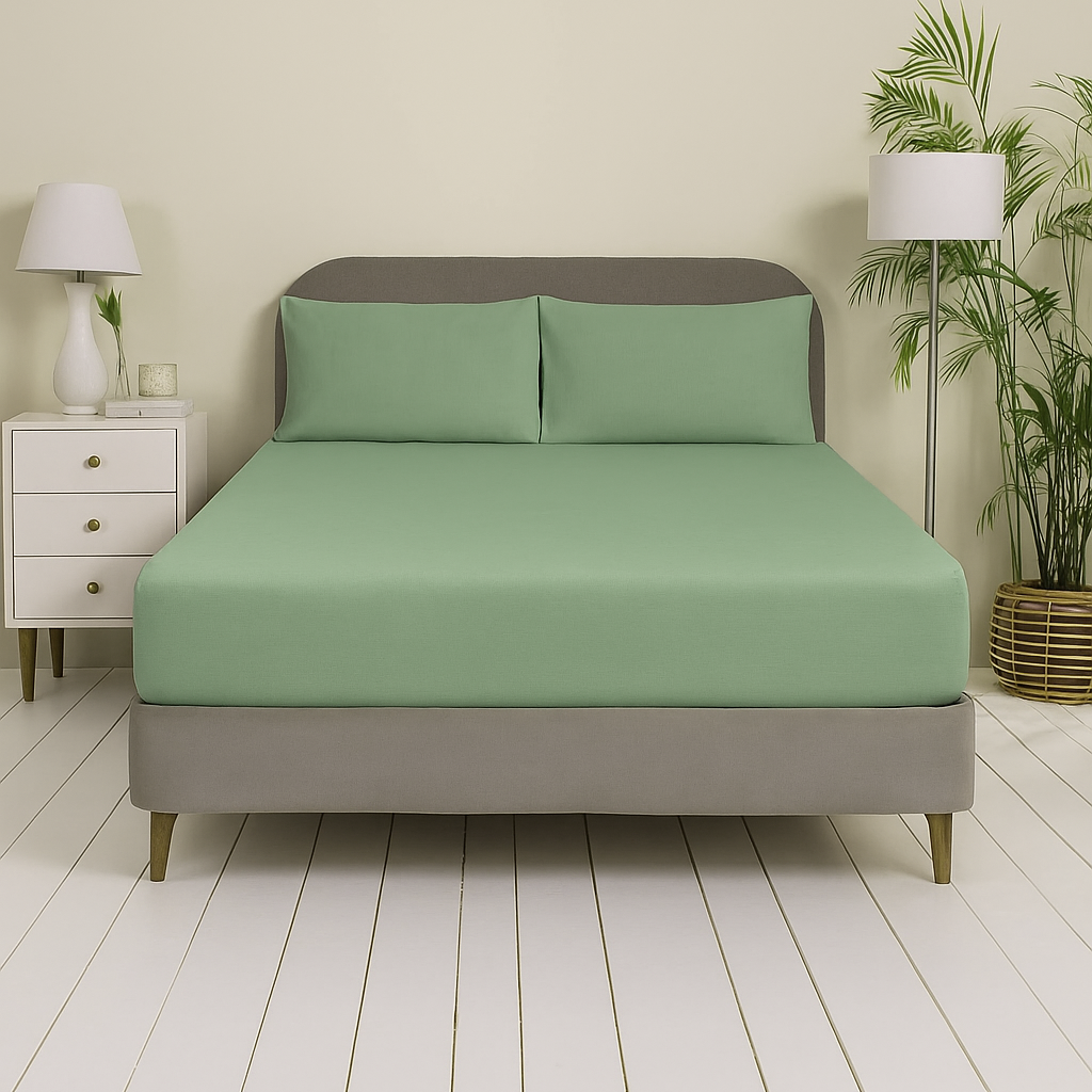 Allora Cotton Fitted Bed Sheet – Deep Green ALLORA BDonline shop bangladeshothoba.com