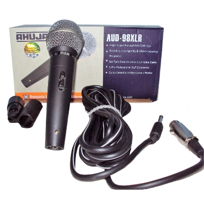 Picture of 98XLR AUD-98XLR Professional Dynamic Unidirectional Microphone 3 Pin Wired Unidirectional Dynamic Corded Microphone High Output Neodymium Cartridge Excellent Intelligibility Audio Accessories