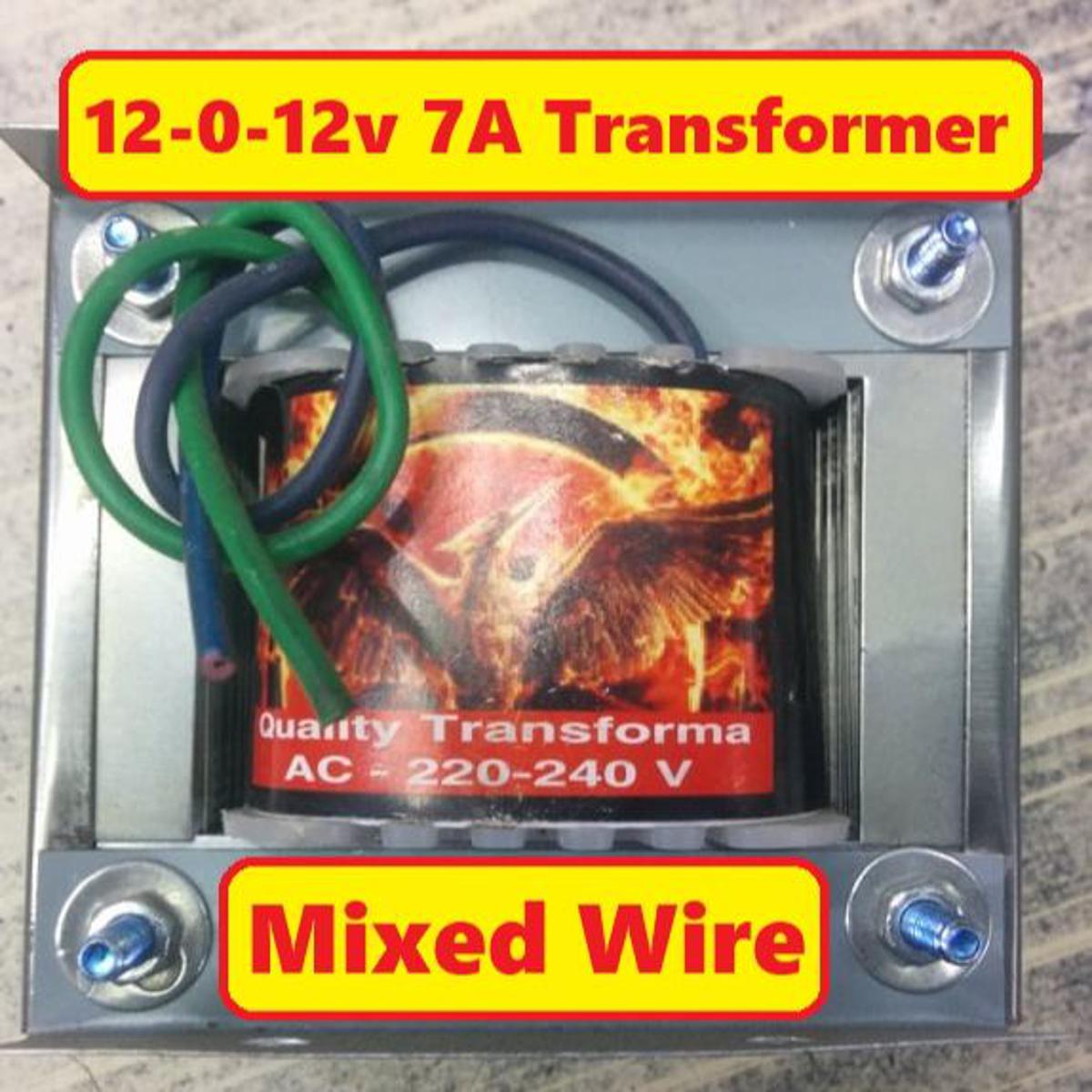Picture of MIXED WIRE 12V 7A Transformer 12 0 12 7Amp Input AC 220V Output 12V Transformer 7A Transformer Step Down 12 0 12 Volt Transformers 7 Amp For 12 0 12 Power Supply Adapters