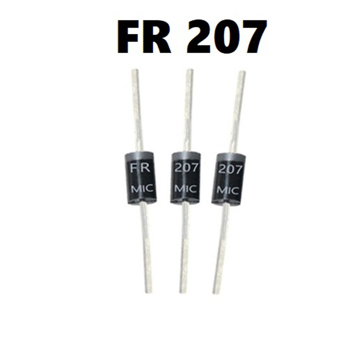 Picture of 30Pcs- FR207 Diode FR207 Rectifier Diodes 1000V 2A DO-15 Package 2 Pin Leads