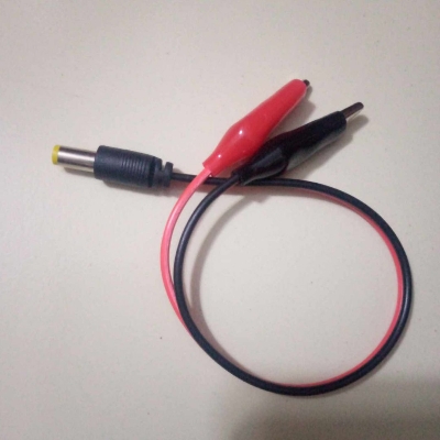 Picture of Male Jack To Dual 29mm Alligator Clip With Cable 2 Pin Connector 2.1mm Male DC Power Jack