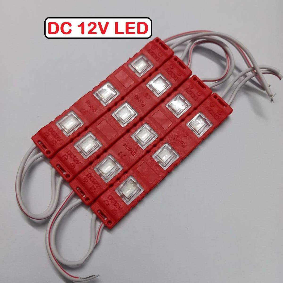 Picture of 4Pcs- RED Color DC 12V COB Red LED Light 12V COB LED Light 3 Watt COB LED Chip 3W LED Light With Cables COB Light Bulbs For Decoration Office DIY