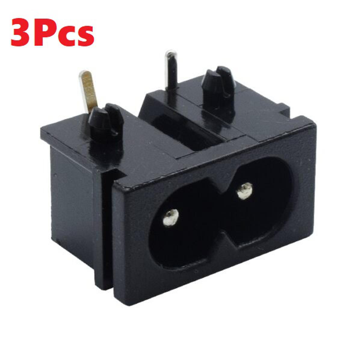 Picture of 3Pcs- Power PLUG CY-170 SOCKET 250V 2.5A Audio Socket Connector 2 Pin Right Angle Hole To Hole Distance 9mm Replacement For Printer DC Charger Power Supply Adapter Trimmer Socket Power Plug