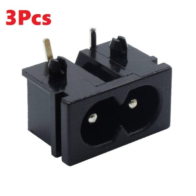 Picture of 3Pcs- Power PLUG CY-170 SOCKET 250V 2.5A Audio Socket Connector 2 Pin Right Angle Hole To Hole Distance 9mm Replacement For Printer DC Charger Power Supply Adapter Trimmer Socket Power Plug