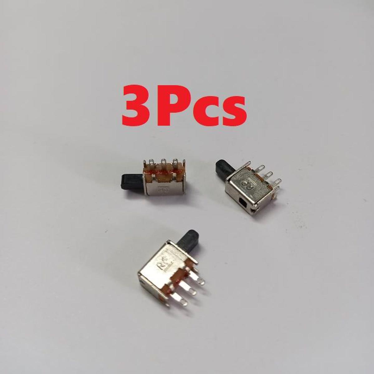Picture of 3Pcs - 3Pin SMALL Right Angle PCB Mount 3 Pin Momentary Push Button Switch Size 9×4.5×6.5mm Metal Body Push Switches