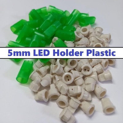 Picture of 50Pcs- GREEN 5mm PLASTIC LED Holder 5mm Series LED Light Holder Green 5mm Round LED Light Emitting Diode Basic Green Light Bulbs Cover For Decoration Light Party Cables