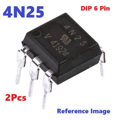 Picture of 2Pcs- 4N25 Optocoupler 4N25 MOSFET 4N25 IC Optocoupler Photo Transistor DIP 6 Pin Leads IC
