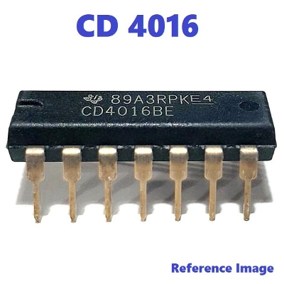 Picture of A CLASS CD4016BE CD4016 IC CD4016 4016 DIP 14 Pin Leads IC