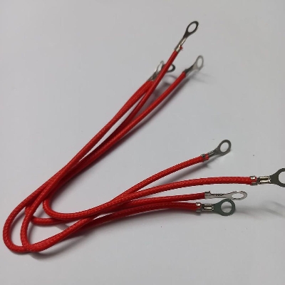 Picture of 3Pcs- RED Color Battery Cables With Terminals 4 AWG Battery Cables 7.5 Inch 190mm Long Power Inverter Cables Lugs Battery Terminal Connector For Car Solar ATV Motorcycle Lugs Positive RED Wire Cables