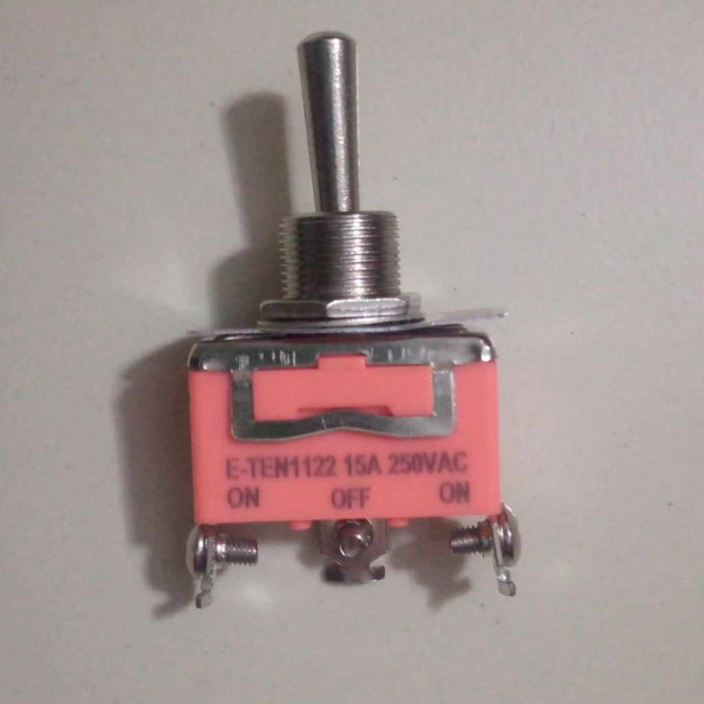 Picture of 3Pin Momentary ON-OFF-ON TOGGLE Switch 3 Terminal 15mm Long Head AC 250V 15A