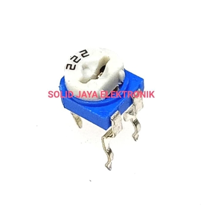 Picture of 5Pcs- RM065 RM-065 VR 2.2K Ohm 222 Potentiometer 2.2K Trimpot 222 Trimpot 2.2K 222 Variable Resistor 2.2K 6mm V/R 3 Pin Leads 2.2K Trimmer Potentiometer