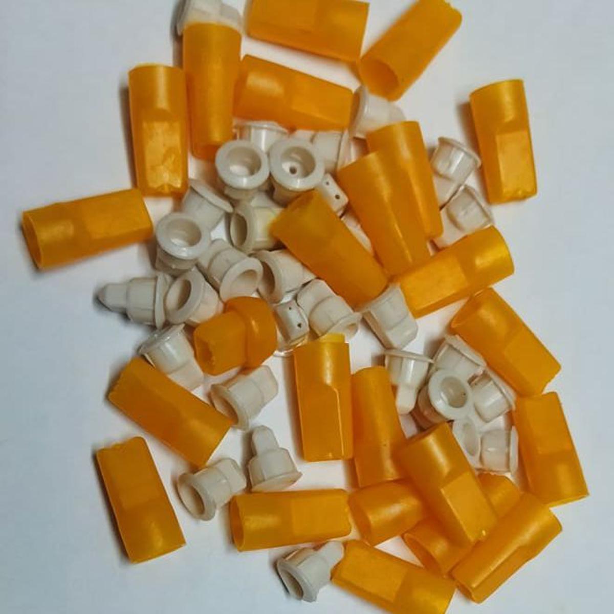 Picture of 50Pcs- YELLOW 5mm Plastic LED Holder 5mm Series LED Light Holder Yellow 5mm Round LED Light Bulb Holder Yellow Light Bulbs Cover For Decoration Light Party