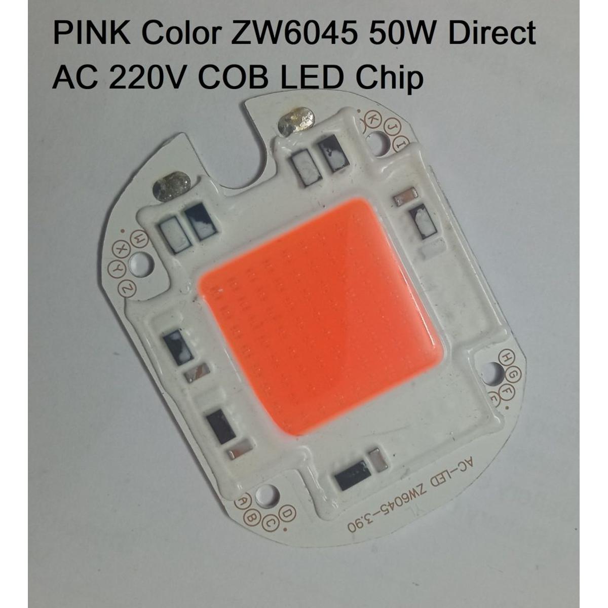 Picture of PINK Color ZW6045 50W Direct AC 220V 50W Size 60x45mm COB SMD LED Light Chip Pink COB LED Light 220V COB LED Light 50W COB Light COB LED Chip 220V COB LED Chip 50W Light Bulbs