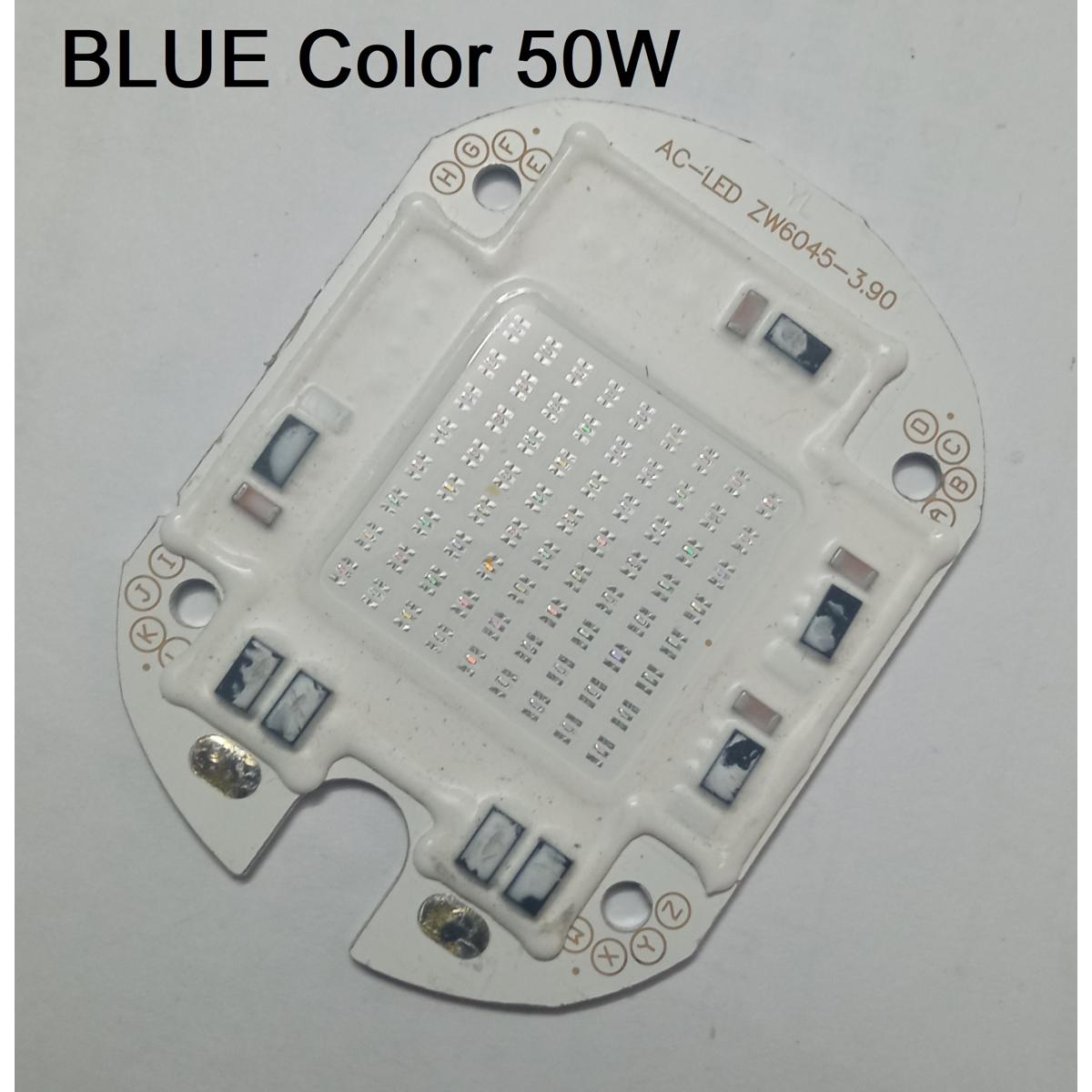 Picture of BLUE Color ZW6045 50W Supper Bright Blue 50W Direct AC 220V 60x45mm COB LED Chip 50 Watt Blue Color Light Directly Connect AC 220V Without Need Any Drivers For DIY Flood Light Bulbs
