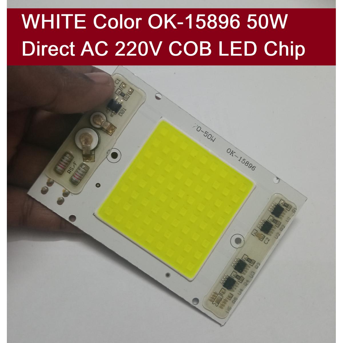Picture of WHITE Color OK-15896 50W Direct AC 220V 50W Size 105x70mm COB SMD LED Light Chip White COB LED Light 220V COB LED Light 50W COB Light COB LED Chip 220V COB LED Chip 50W Light Bulbs