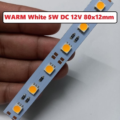 Picture of JX-4774 5050 WARM WHITE Color 12V 5Watt LED Light Bulbs 80x12mm 6Pcs SMD LED Warm White 5W LED Light SMD Board 12V SMD LED Light Plate SMD LED Light 5W Chip 12V COB LED Light