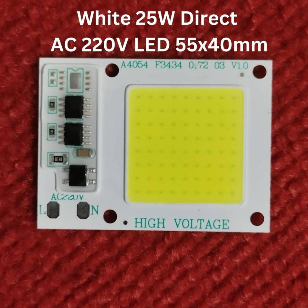 Picture of WHITE Color A4054 F3434F 25W Direct AC 220V 25W Size 55x40mm COB SMD LED Light Chip White COB LED Light 220V COB LED Light 25W COB Light COB LED Chip 220V COB LED Chip 25W Light Bulbs