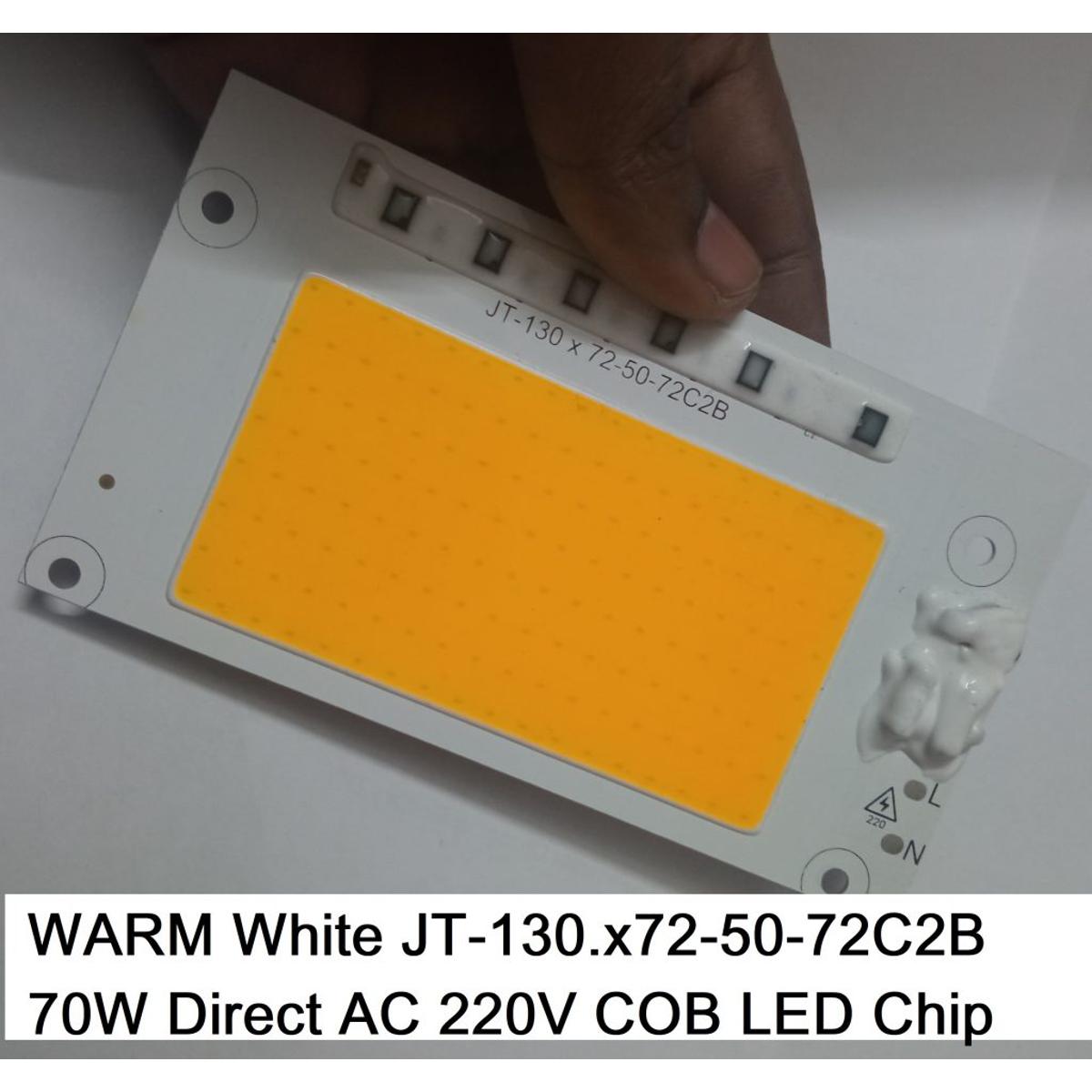 Picture of WARM White Color JT-130.x72-50-72C2B 70W Direct AC 220V 70W Size 130x72mm COB SMD LED Light Chip Warm White COB LED Light 220V COB LED Light 70W COB Light COB LED Chip 220V COB LED Chip 70W Light Bulbs