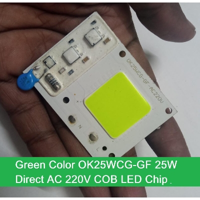 Picture of GREEN Color OK25WCG-GF 25W Direct AC 220V 25W Size 60x45mm COB SMD LED Light Chip Green COB LED Light 220V COB LED Light 25W COB Light COB LED Chip 220V COB LED Chip 25W Light Bulbs