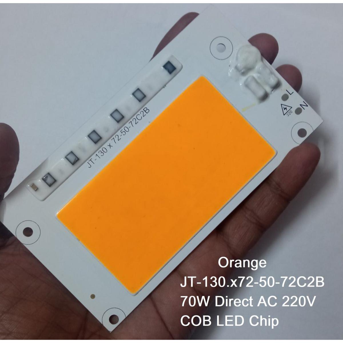 Picture of ORANGE Color JT-130.x72-50-72C2B 70W Direct AC 220V 70W Size 130x72mm COB SMD LED Light Chip Orange COB LED Light 220V COB LED Light 70W COB Light COB LED Chip 220V COB LED Chip 70W Light Bulbs