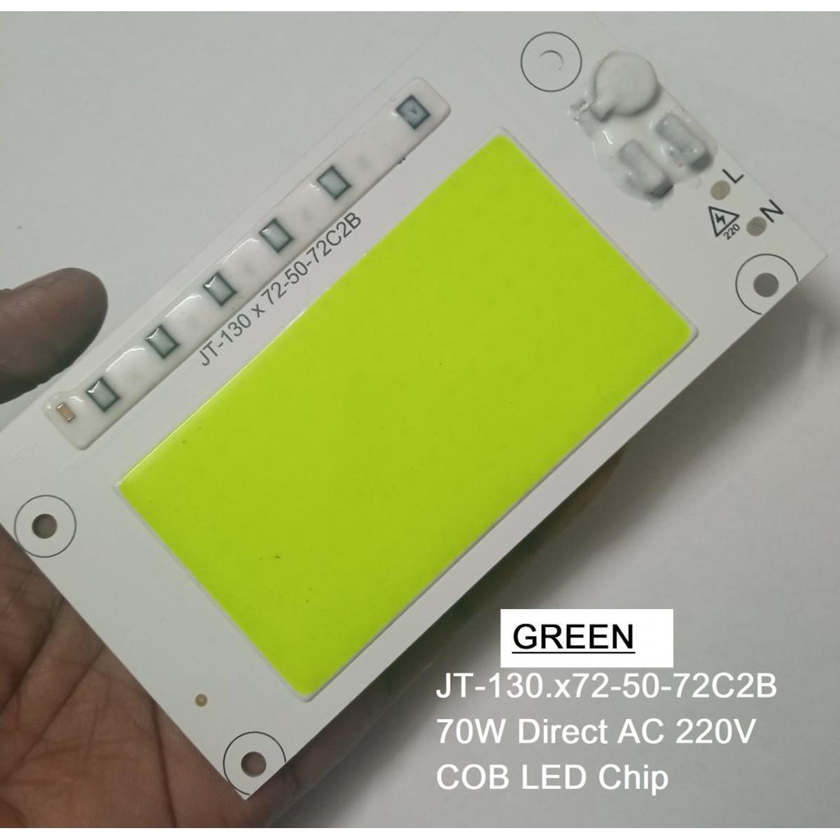 Picture of GREEN Color JT-130.x72-50-72C2B 70W Direct AC 220V 70W Size 130x72mm COB SMD LED Light Chip Green COB LED Light 220V COB LED Light 70W COB Light COB LED Chip 220V COB LED Chip 70W Light Bulbs