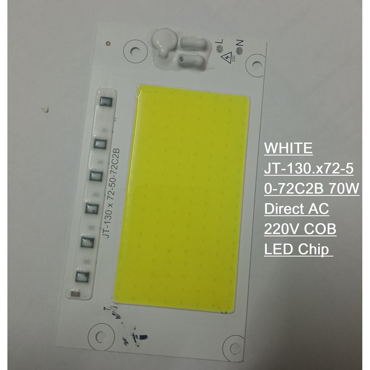 Picture of WHITE Color JT-130.x72-50-72C2B 70W Direct AC 220V 70W Size 130x72mm COB SMD LED Light Chip White COB LED Light 220V COB LED Light 70W COB Light COB LED Chip 220V COB LED Chip 70W Light Bulbs
