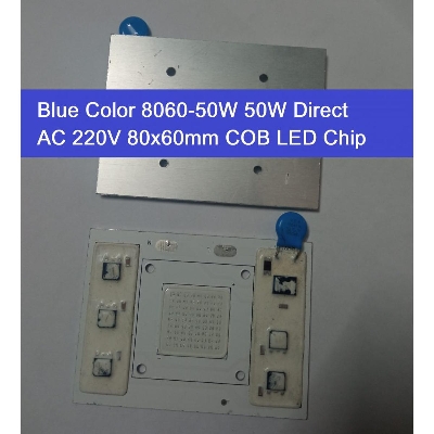 Picture of BLUE Color 8060-50W 50W Direct AC 220V 50W Size 80x60mm COB SMD LED Light Chip Blue COB LED Light 220V COB LED Light 50W COB Light COB LED Chip 220V COB LED Chip 50W Light Bulbs