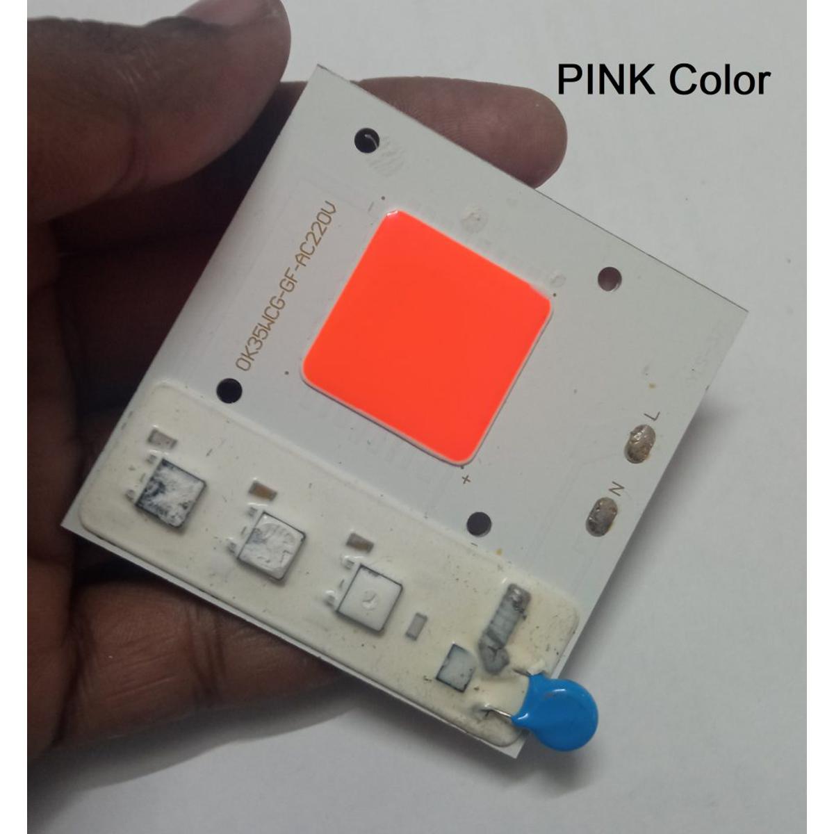 Picture of PINK Color OK35WCG-GF 35W Direct AC 220V 35W Size 60x60mm COB SMD LED Light Chip Pink COB LED Light 220V COB LED Light 35W COB Light COB LED Chip 220V COB LED Chip 35W Light Bulbs