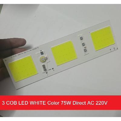 Picture of 3 COB LED WHITE Color JTJQJG-198x56-30-72C1B-3VCOB-8 75W Direct AC 220V 75W Size 198x56mm COB SMD LED Light Chip White COB LED Light 220V COB LED Light 75W COB Light COB LED Chip 220V COB LED Chip 75W Light Bulbs