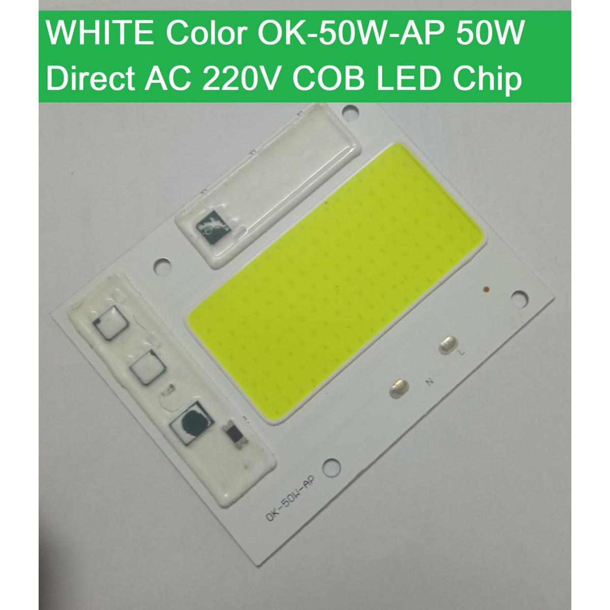 Picture of WHITE Color OK-50W-AP 50W Direct AC 220V 50W Size 73x90mm SMD LED Light Chip Pink COB LED Light 220V COB LED Light 50W COB Light COB LED Chip 220V COB LED Chip 50W Light Bulbs