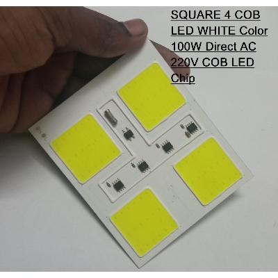 Picture of SQUARE 4 COB LED WHITE Color 100W Direct AC 220V 100W Size 102x85mm SMD LED Light Chip Pink COB LED Light 220V COB LED Light 100W COB Light COB LED Chip 220V COB LED Chip 100W Light Bulbs
