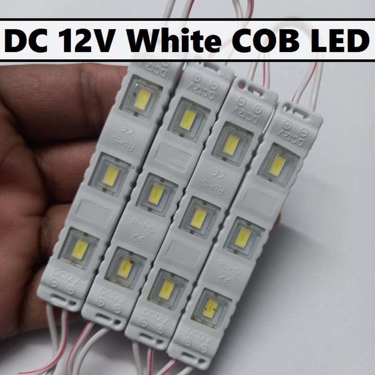 Picture of 4Pcs- WHITE Color DC 12V COB White LED Light COB LED Light 12V COB LED Chip 3W LED Light With Cables COB Light Bulbs For Decoration Office DIY LED Light