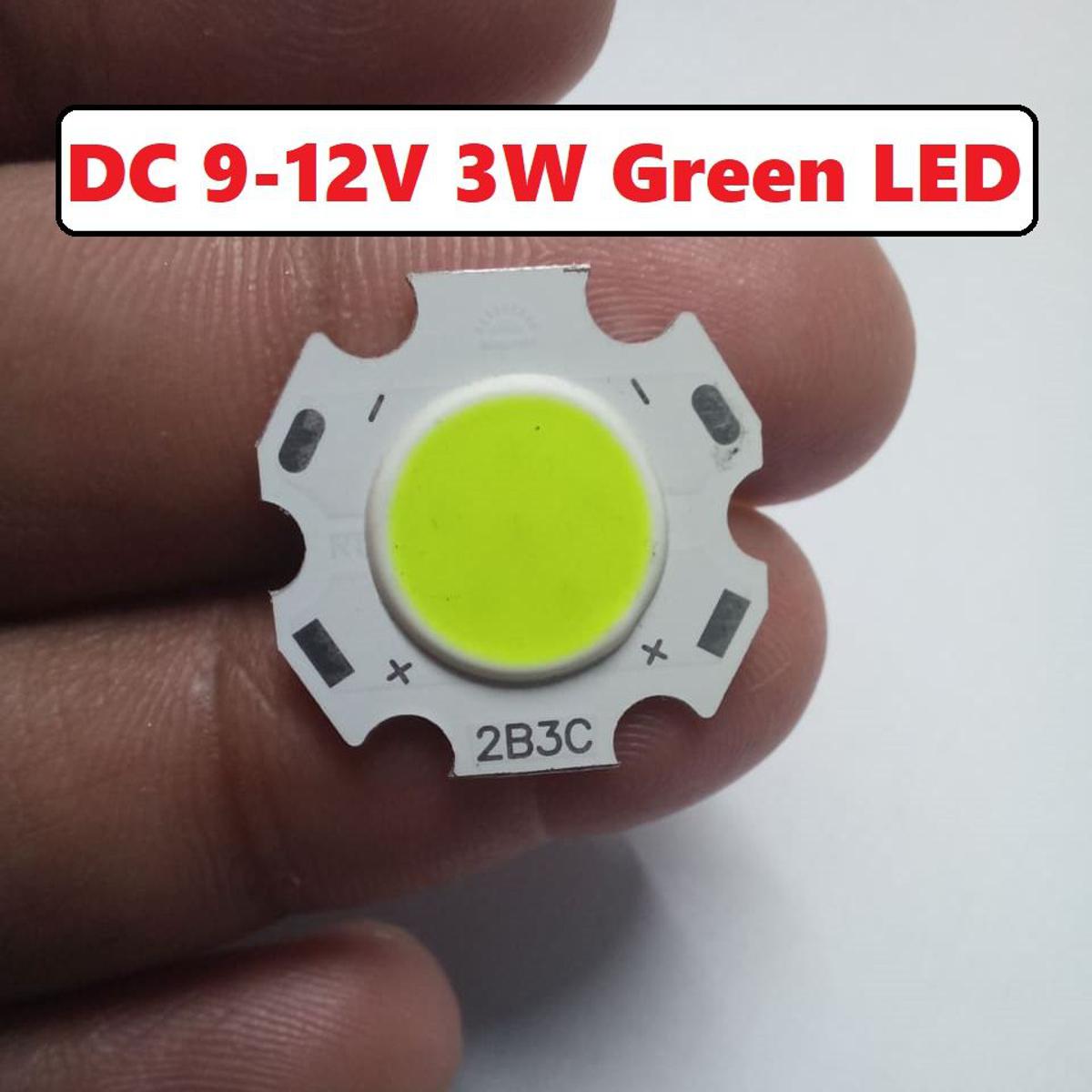 Picture of 2B3C 3W GREEN Color DC 9-12V 3W COB SMD LED Light Chip Green COB LED Light 9-12V COB LED Light 3W COB Light COB LED Chip 9-12V COB LED Chip 3W Light Bulbs
