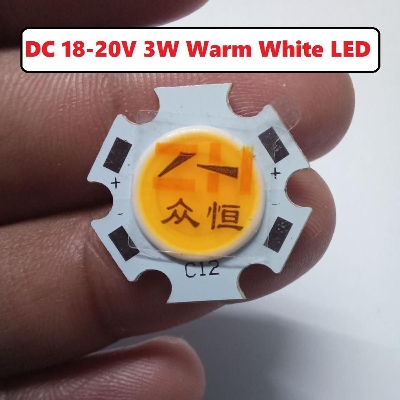 Picture of C12 3W WARM WHITE Color DC 18-20V 3W COB SMD LED Light Chip Warm White COB LED Light 18-20V COB LED Light 3W COB Light COB LED Chip 18-20V COB LED Chip 3W Light Bulbs